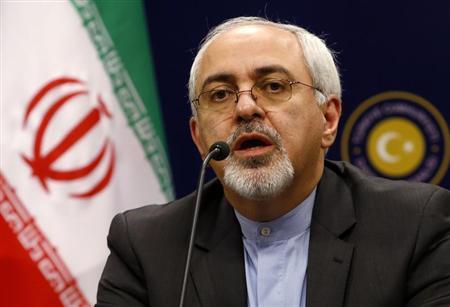 Iranian Foreign Minister Zarif addresses the media during a news conference in Ankara